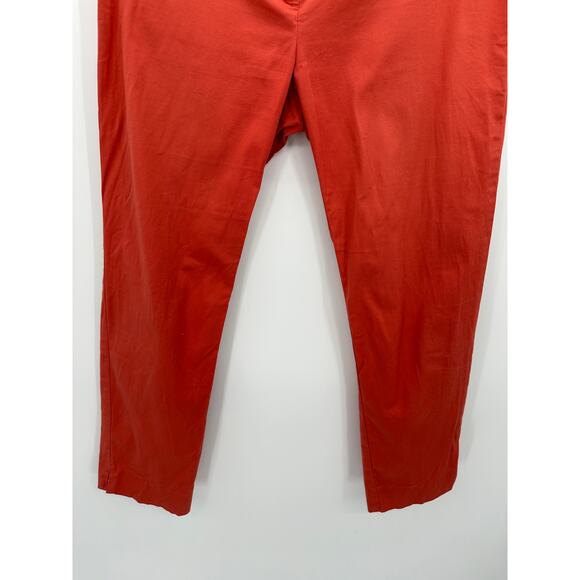 Ann Taylor Pants Women 2 Orange Devin Fit Hidden Fly Cotton Spandex Blend - Picture 3 of 9